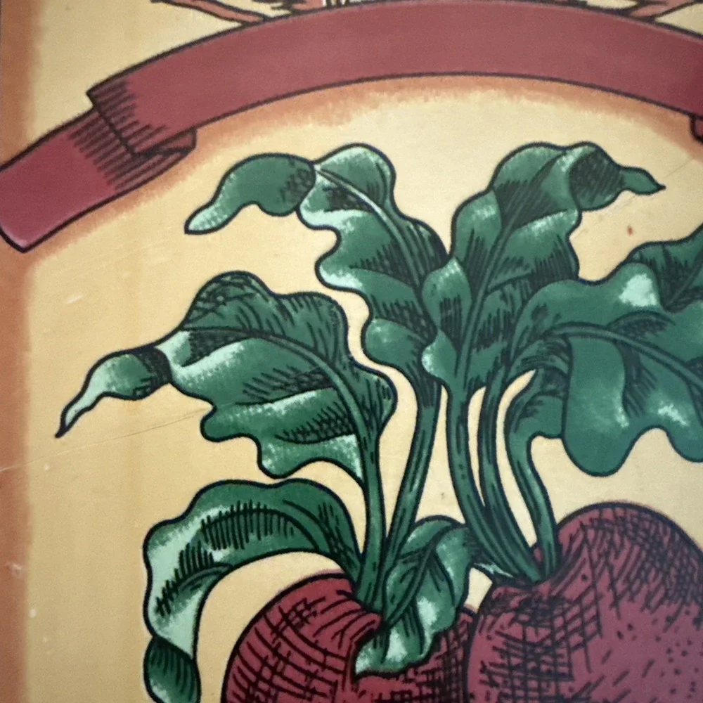 Vintage Vegetables And Sun Decor Wall Art 90s Plaques Ceramic Wood 6.5